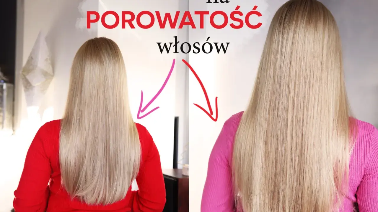 Porównanie włosów przed i po zabiegu. Test na porowatość włosów pokazuje różnicę w ich wyglądzie.